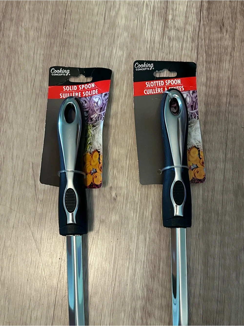 Set of 2 Stainless Steel Solid and Slotted Spoon Set. New.